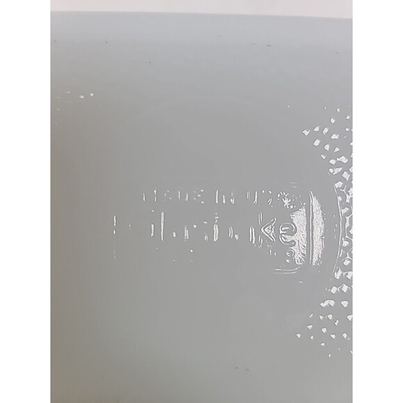 Vintage Glasbake Blue /teal/ turquoise Thistle Milk Glass Loaf Pan J-522 - Picture 5 of 7